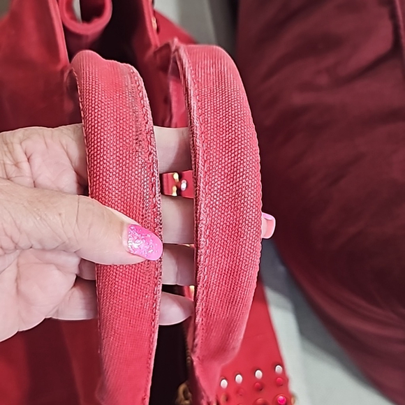 Prada Canapa Pink Studded Bag - Picture 6 of 10